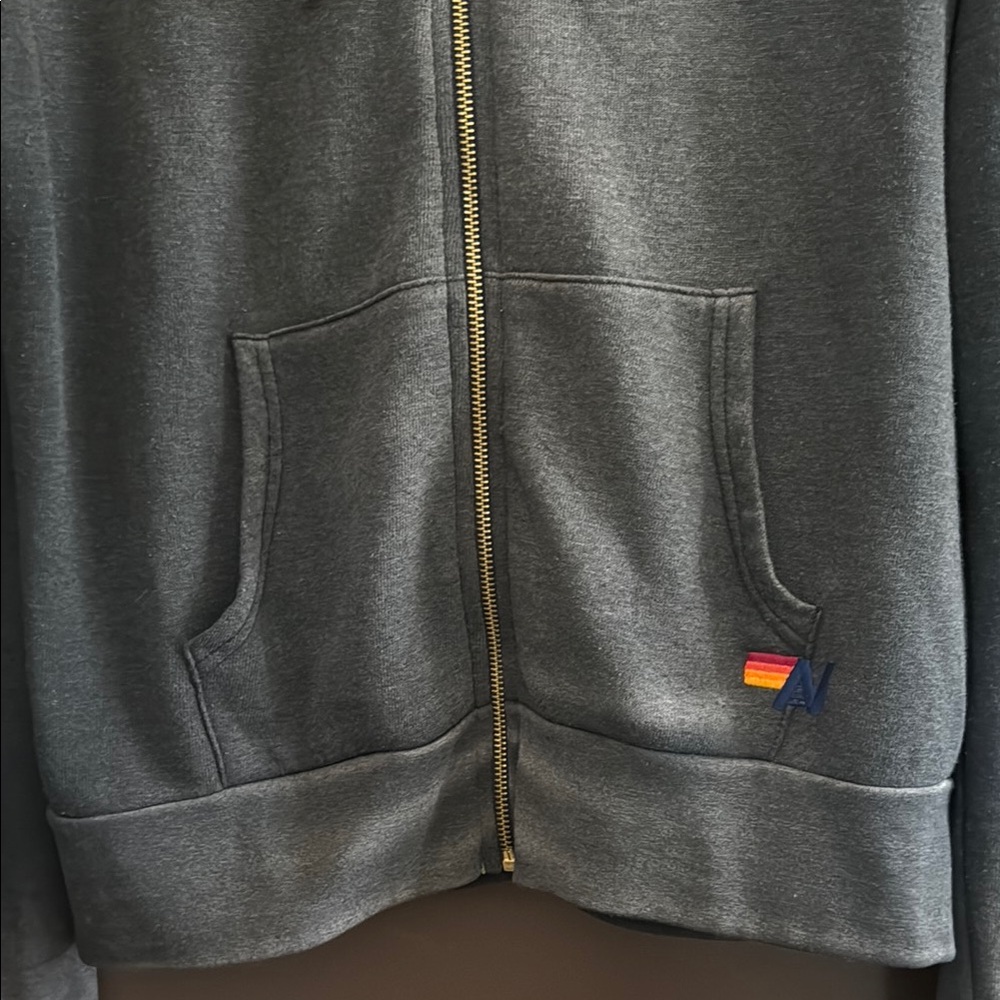 Aviator nation fade zip black/grey Hoodie with 5 stripes size small - Picture 8 of 8